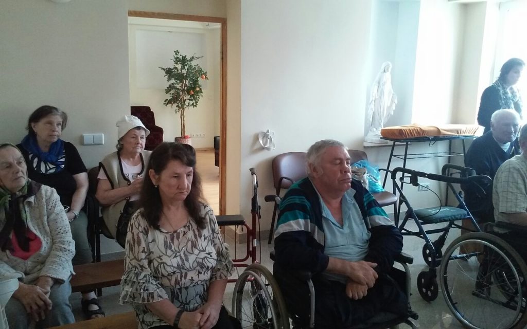 Молебен в доме престарелых "Антавиляй" Вильнюсского района