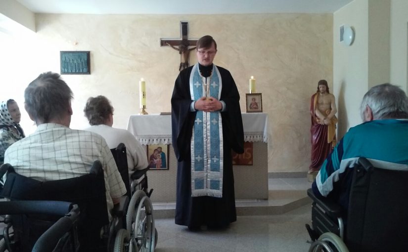 Молебен в доме престарелых «Антавиляй» Вильнюсского района